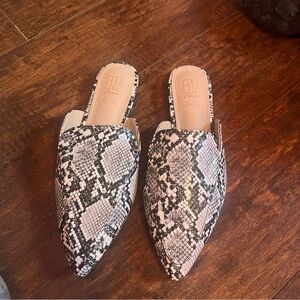 Snakeskin mules